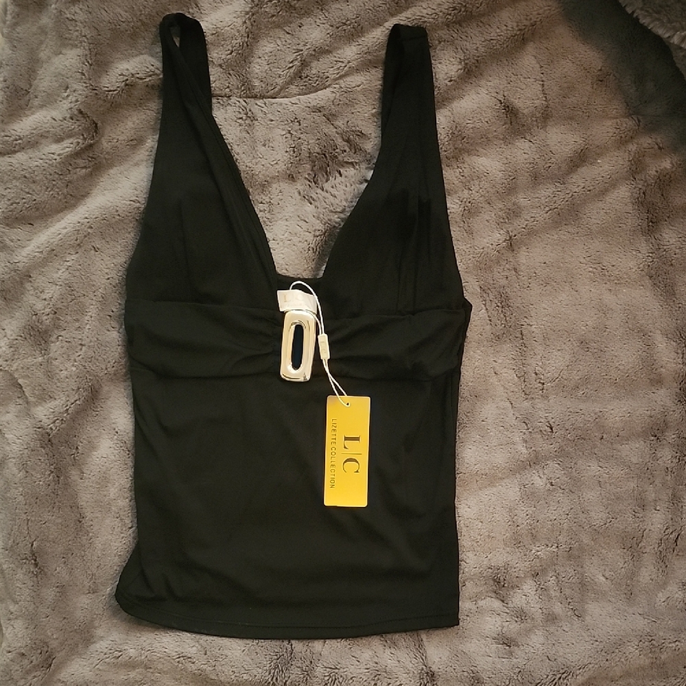 Black Deep V Tank Top - Women's Sleeveless Top